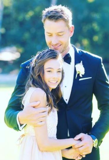 Isabelle Justice Harley with her father Justin Hartley